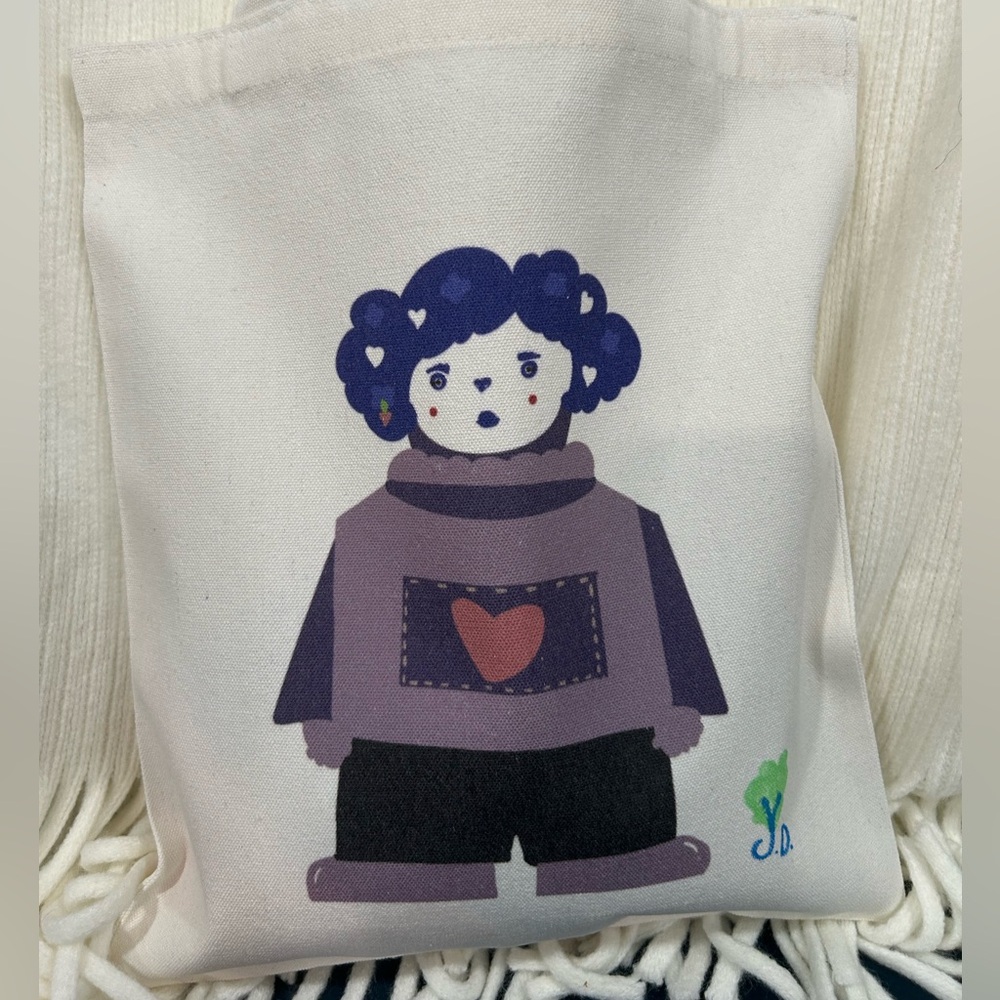 Canvas Tote Bag with original Cartoon Design